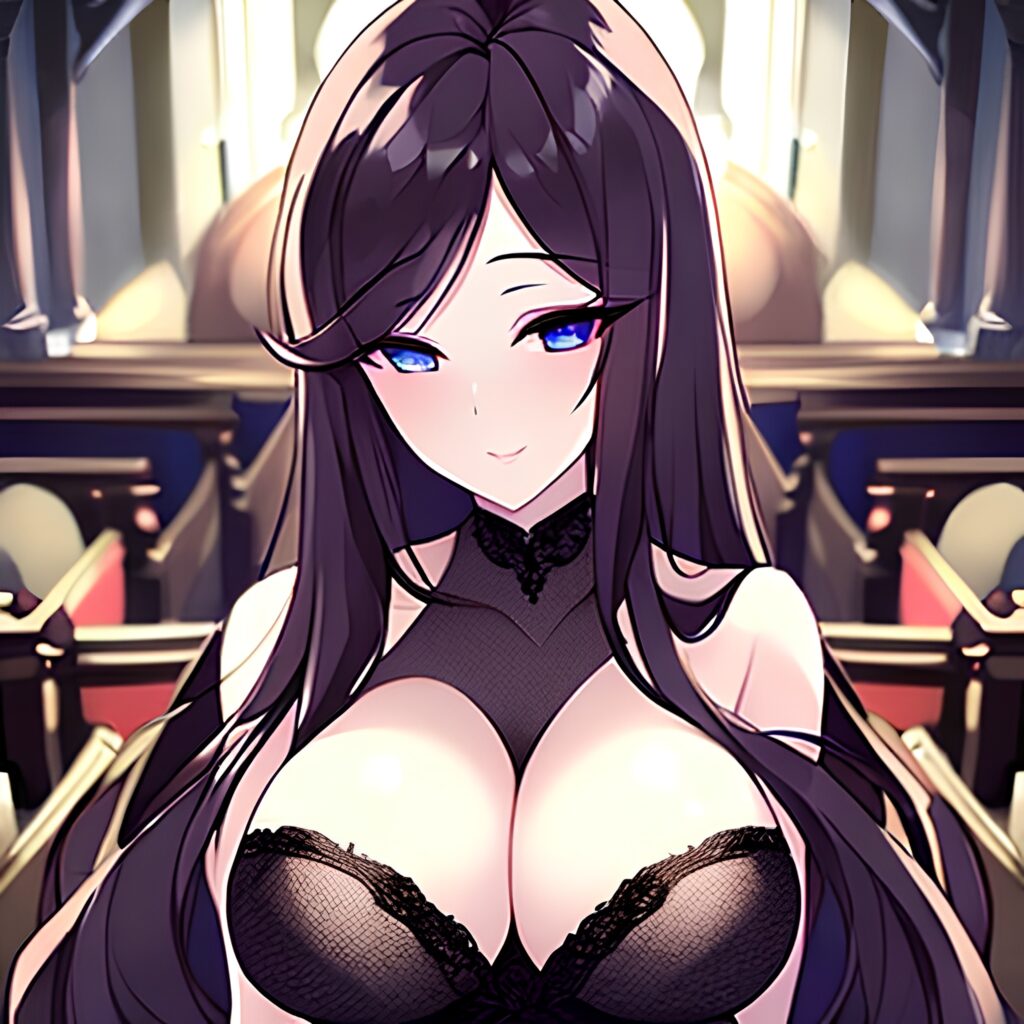 church messy hair long hair brunette fishnet woman 