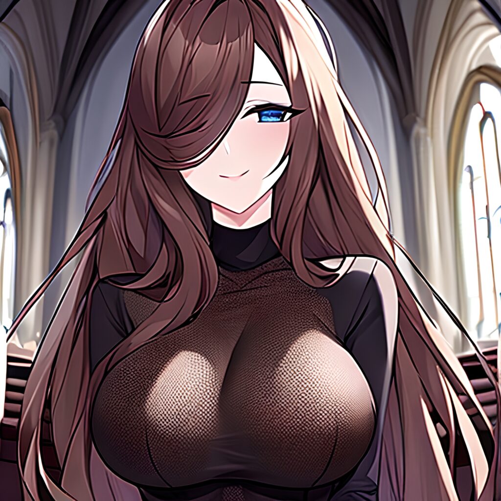 church messy hair long hair fishnet woman brunette 