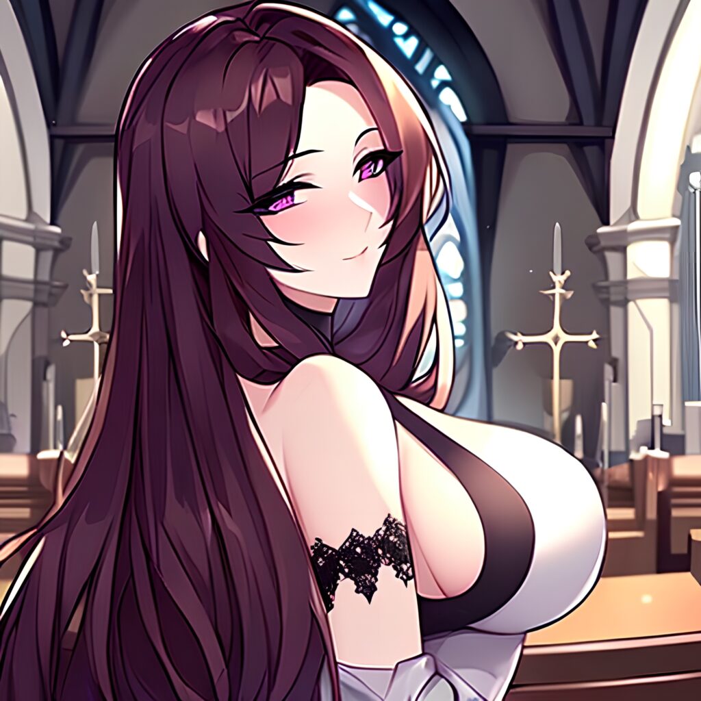 church messy hair long hair fishnet woman brunette 