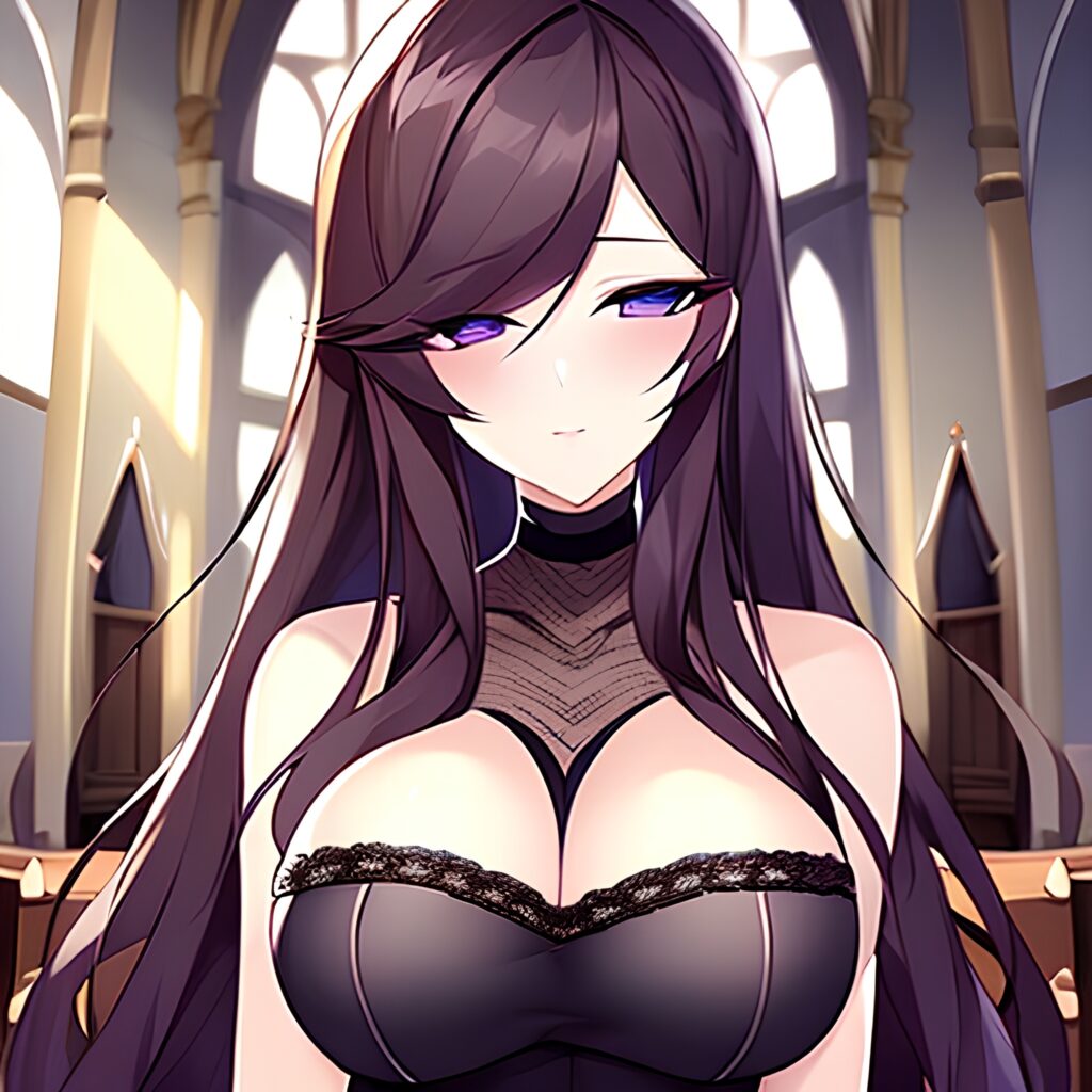 church messy hair woman fishnet long hair brunette 