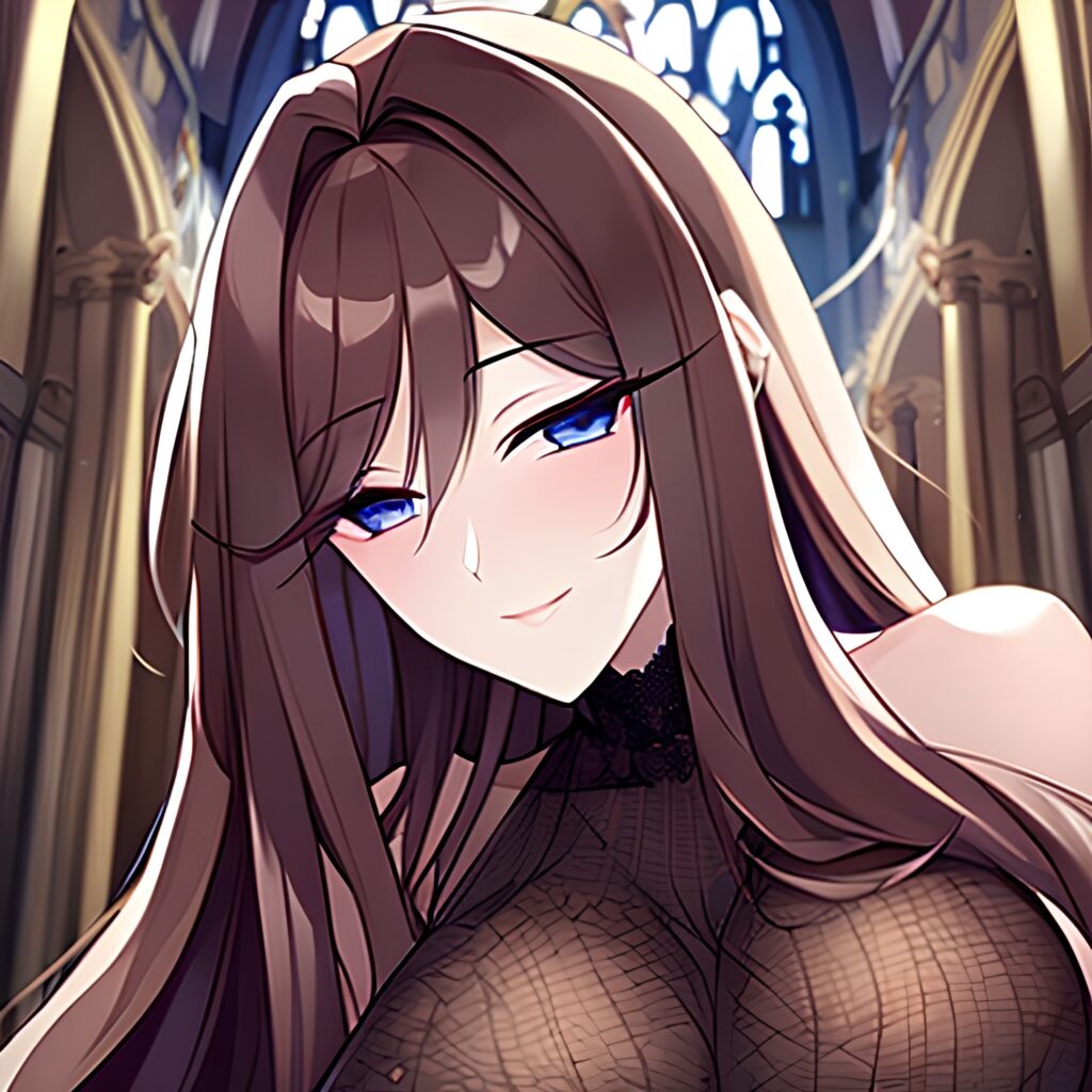 church messy hair woman long hair fishnet brunette 