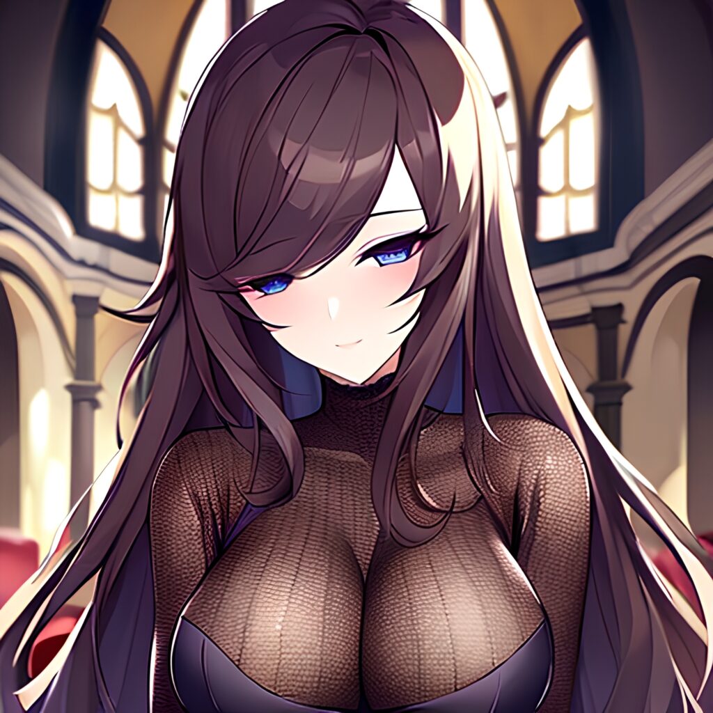 church woman long hair messy hair fishnet brunette 