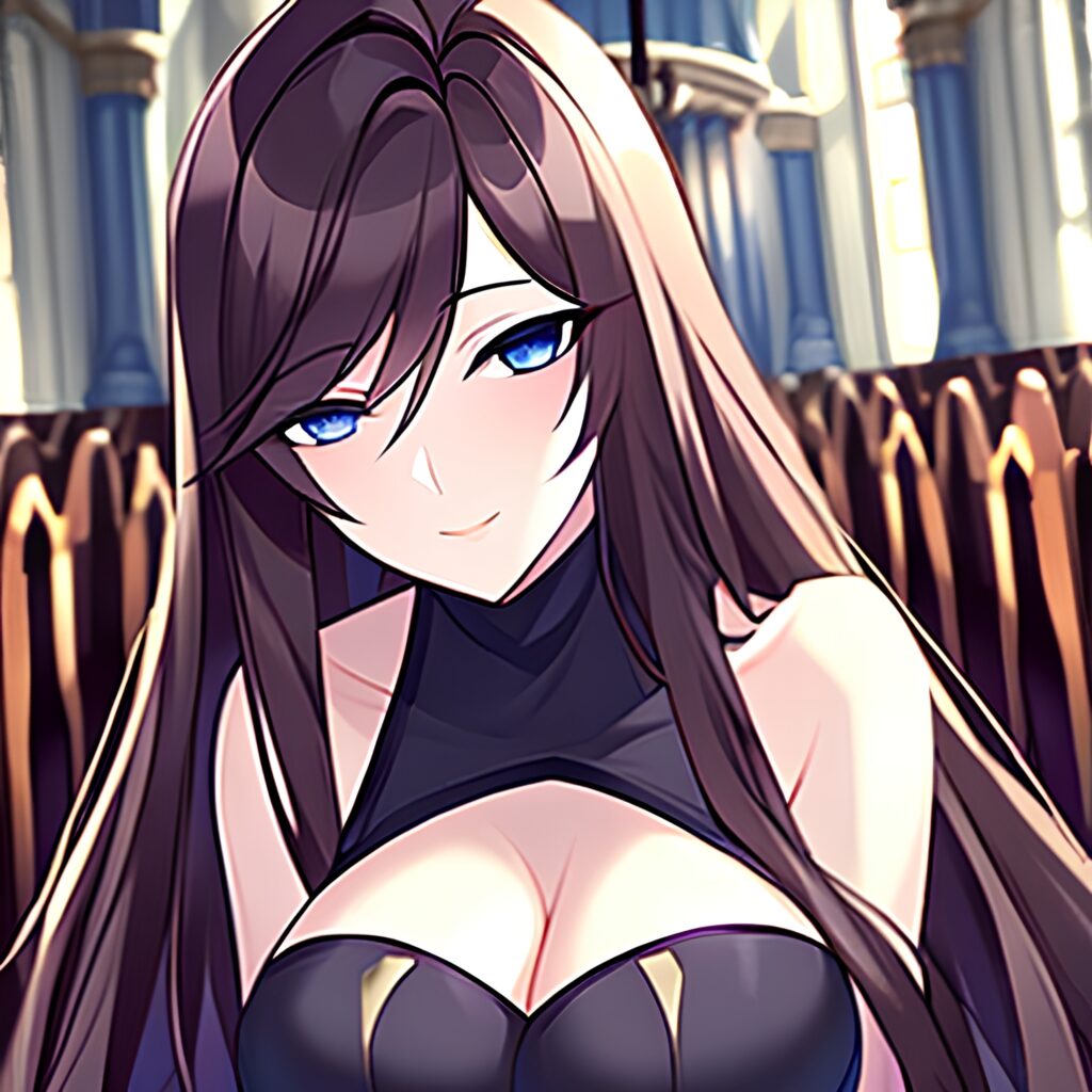fishnet church long hair messy hair woman brunette 