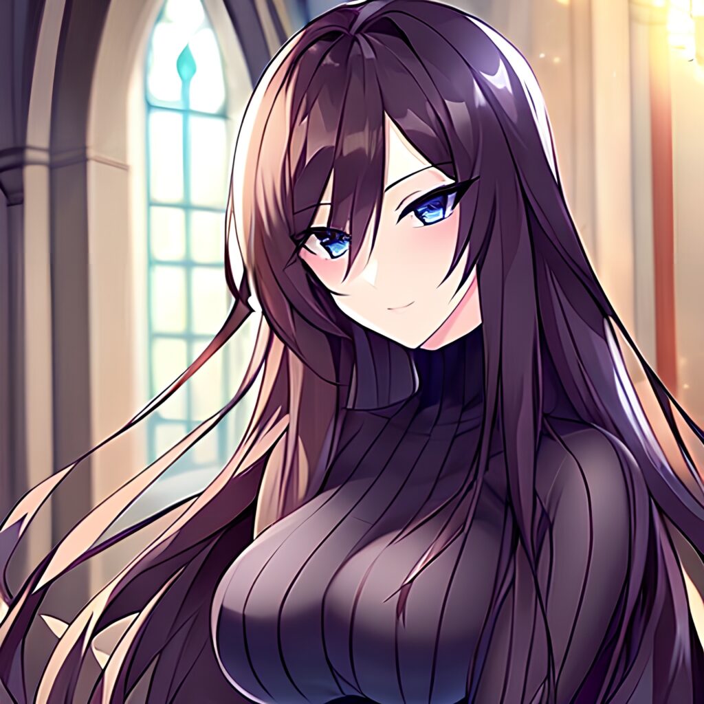 fishnet church messy hair woman long hair brunette 