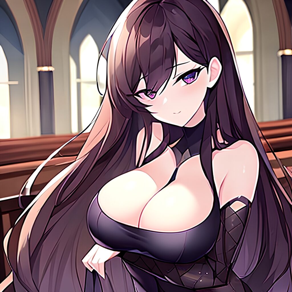 fishnet church messy hair woman long hair brunette 