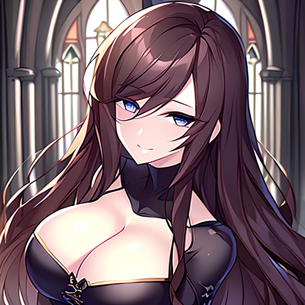 fishnet long hair woman brunette church messy hair 