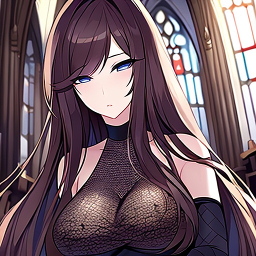 fishnet long hair woman messy hair church brunette 