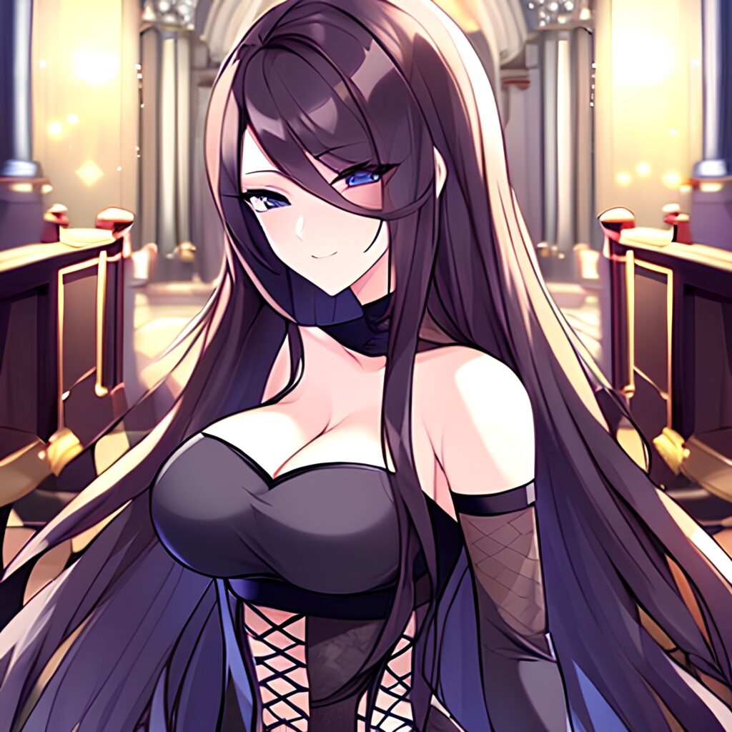 fishnet messy hair brunette church long hair woman 