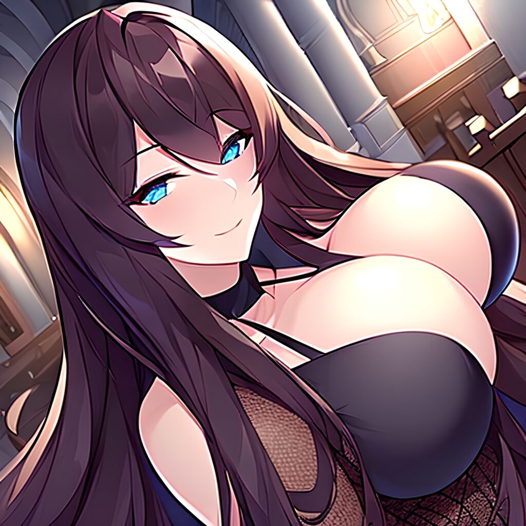 fishnet messy hair brunette church woman long hair 