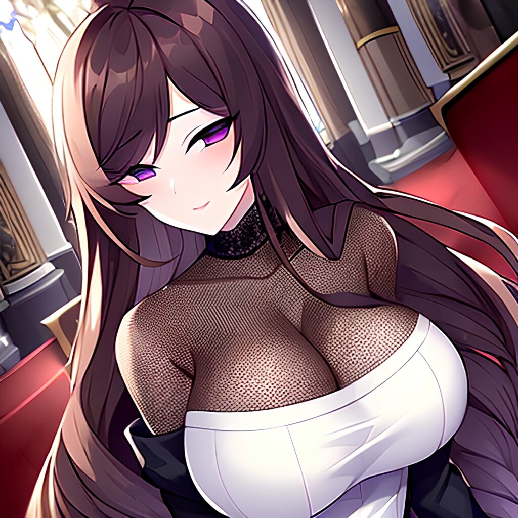 fishnet messy hair church long hair woman brunette 