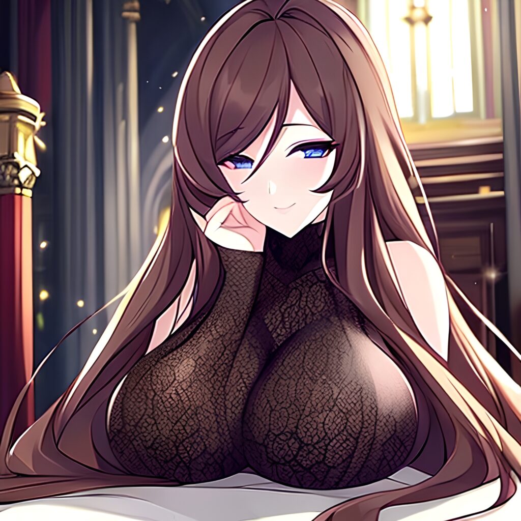 long hair church fishnet messy hair brunette woman 