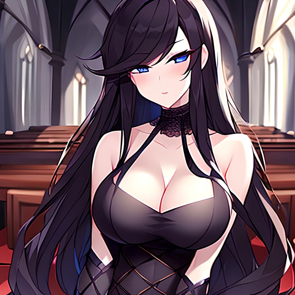 messy hair brunette fishnet woman church long hair 