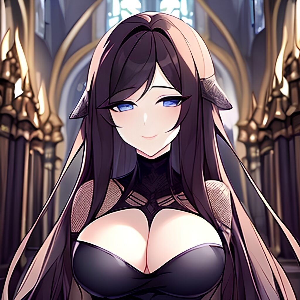 messy hair fishnet church brunette woman long hair