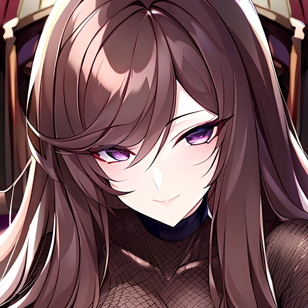 messy hair fishnet long hair church woman brunette 