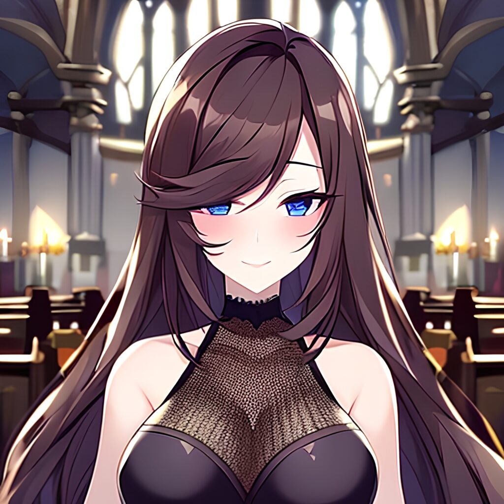 messy hair long hair church fishnet woman brunette 