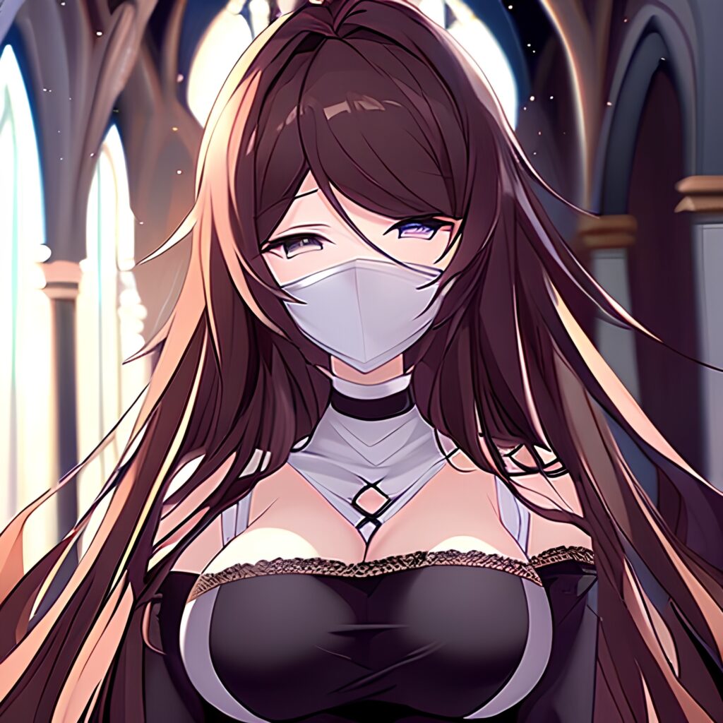 messy hair woman church fishnet brunette long hair 