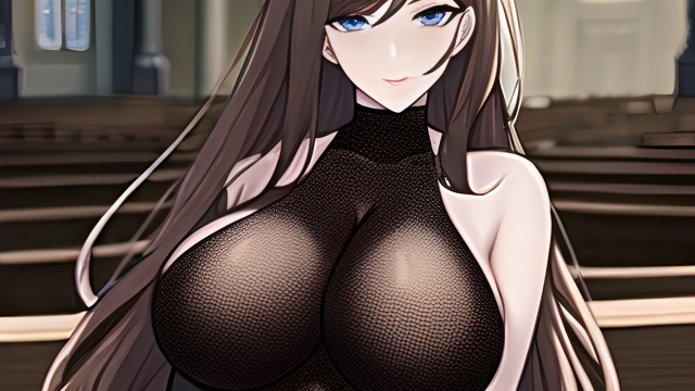 Temptation of the Long-Haired Brunette in Fishnet