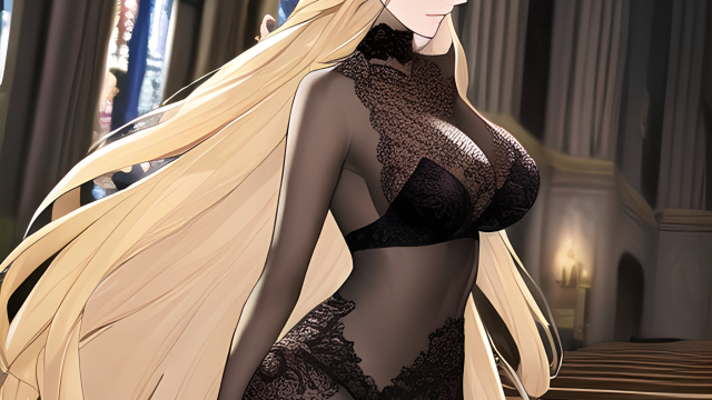 The Blonde in Fishnet