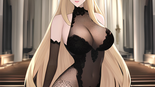 The Temptation of the Blonde Fishnet Woman