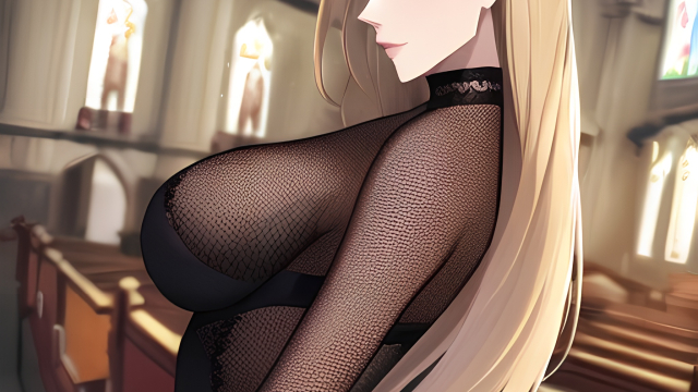 The Temptation of the Blonde Woman with Small Boobs and Long Hair