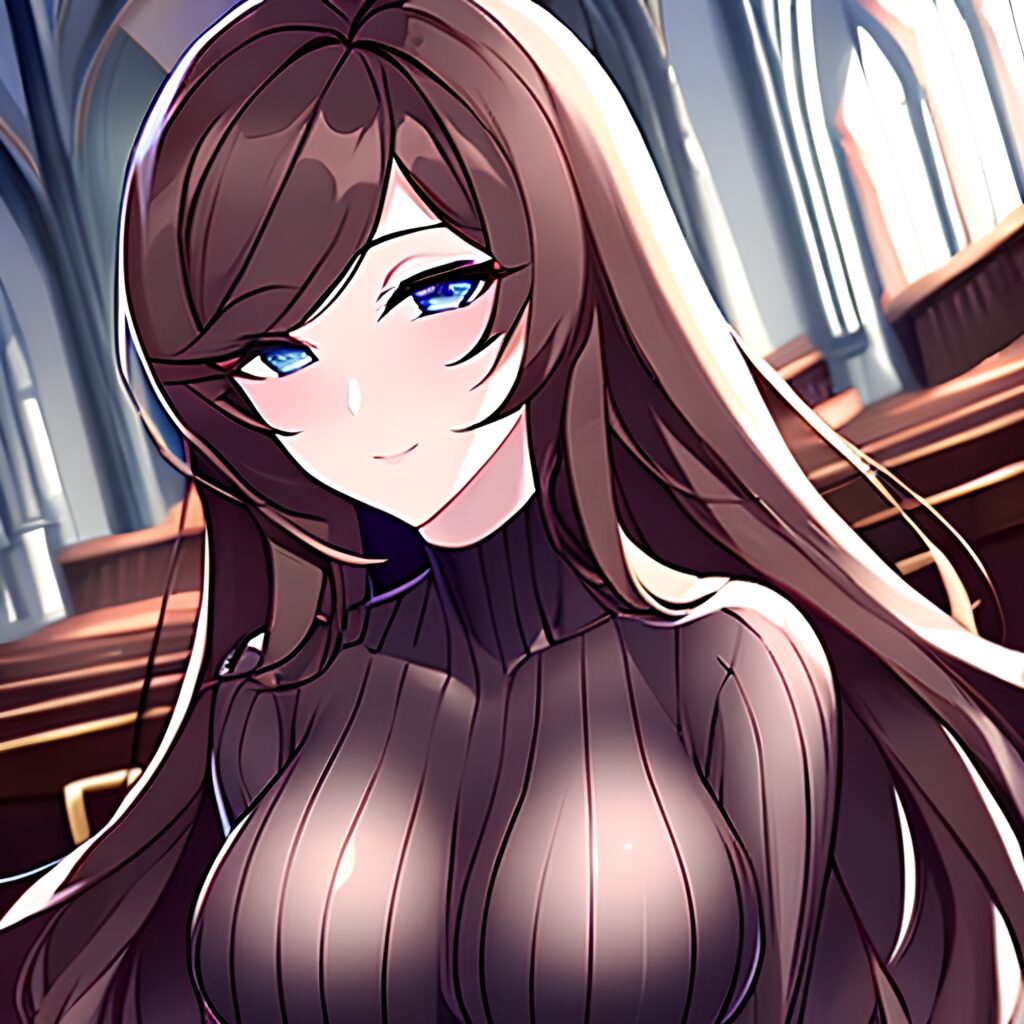 woman brunette church fishnet messy hair long hair 