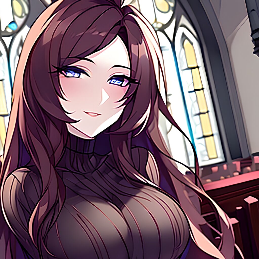 woman brunette fishnet church long hair messy hair 