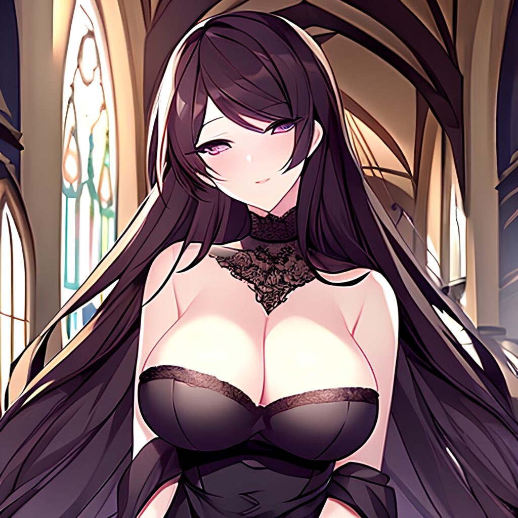 woman brunette fishnet church long hair messy hair 