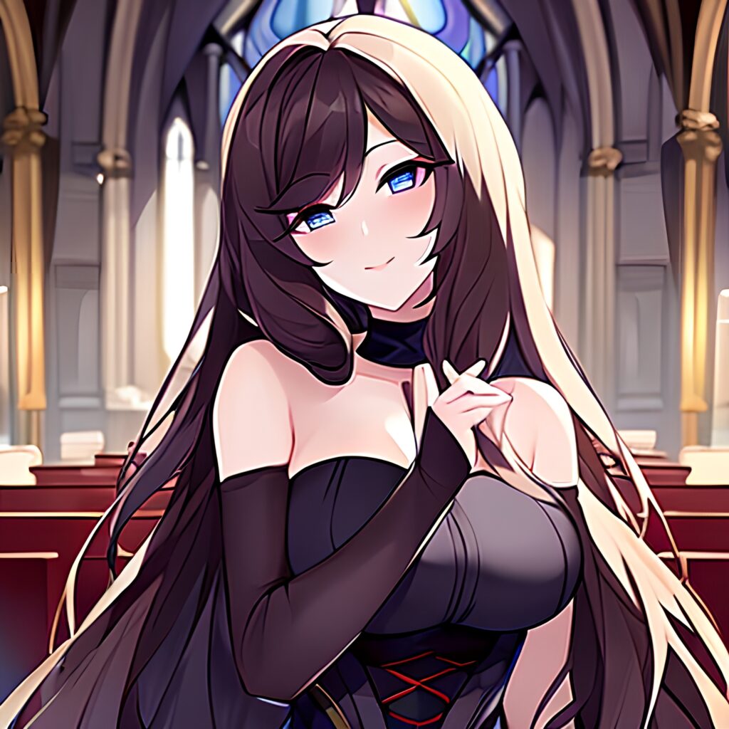 woman brunette fishnet church messy hair long hair 