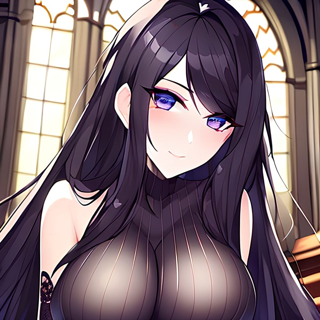 woman church fishnet messy hair brunette long hair 