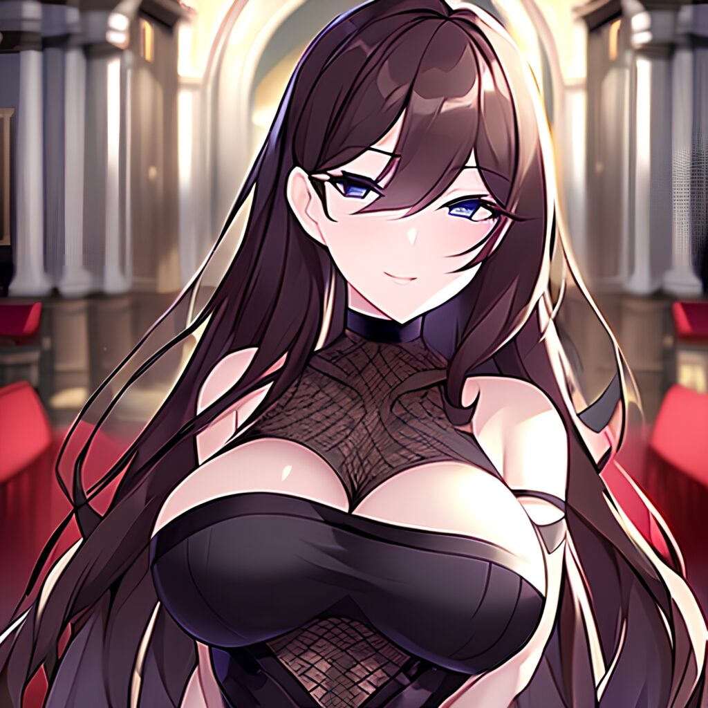 woman church messy hair brunette long hair fishnet 