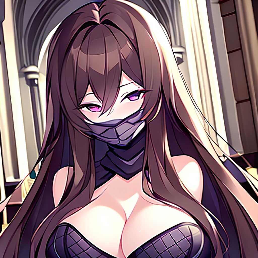 woman fishnet messy hair church long hair brunette