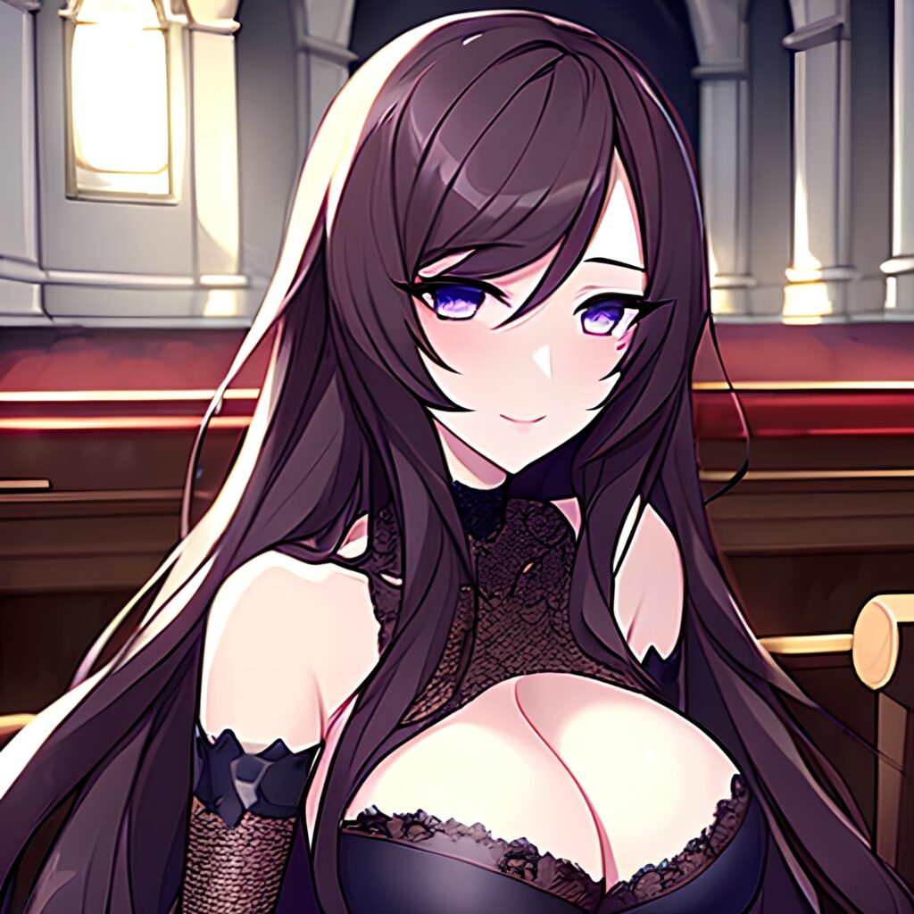 woman messy hair fishnet church brunette long hair 