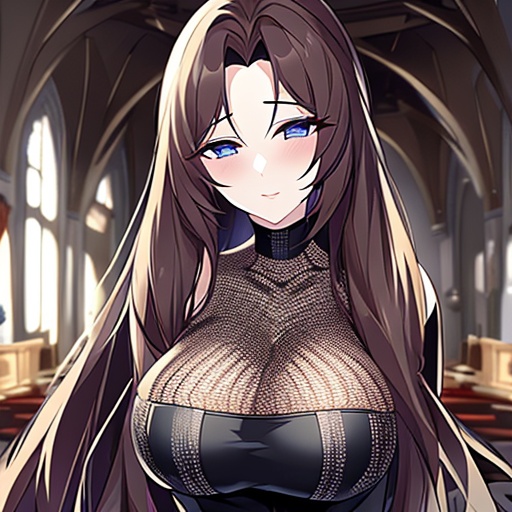 woman messy hair fishnet church brunette long hair 