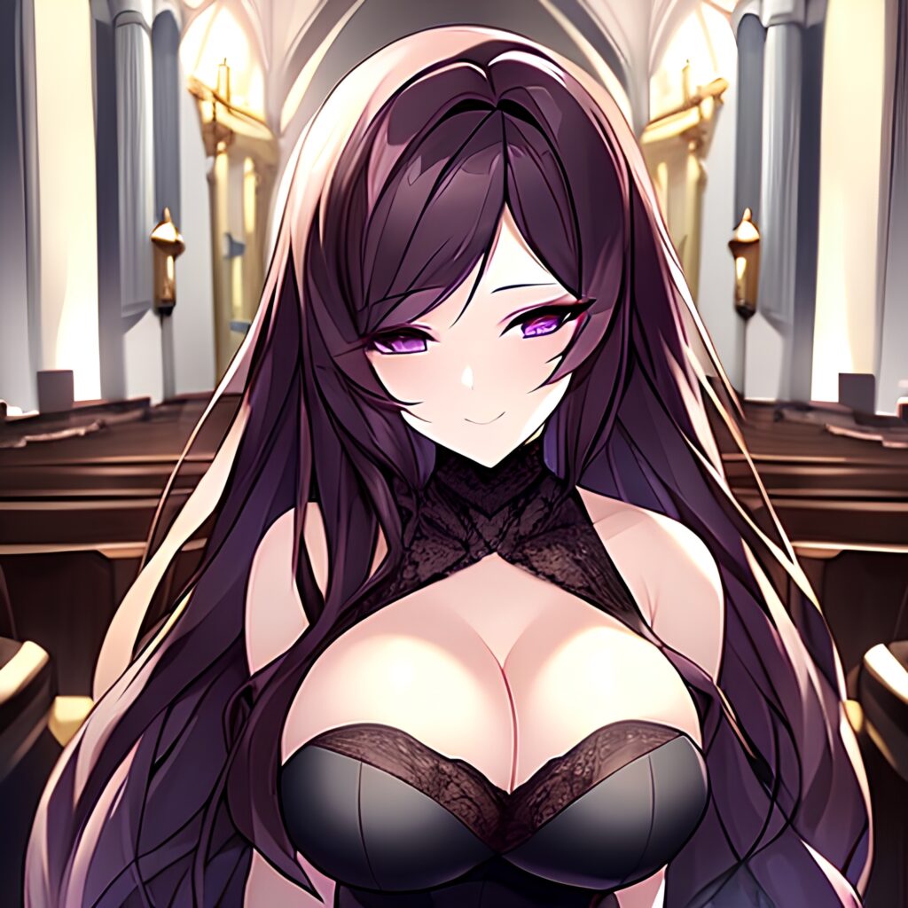 woman messy hair long hair brunette fishnet church 