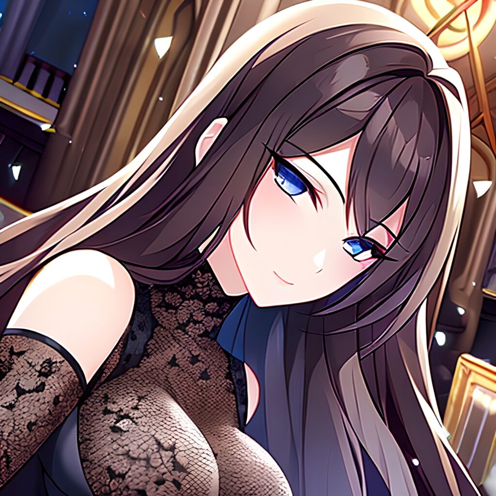 brunette church fishnet woman long hair messy hair 