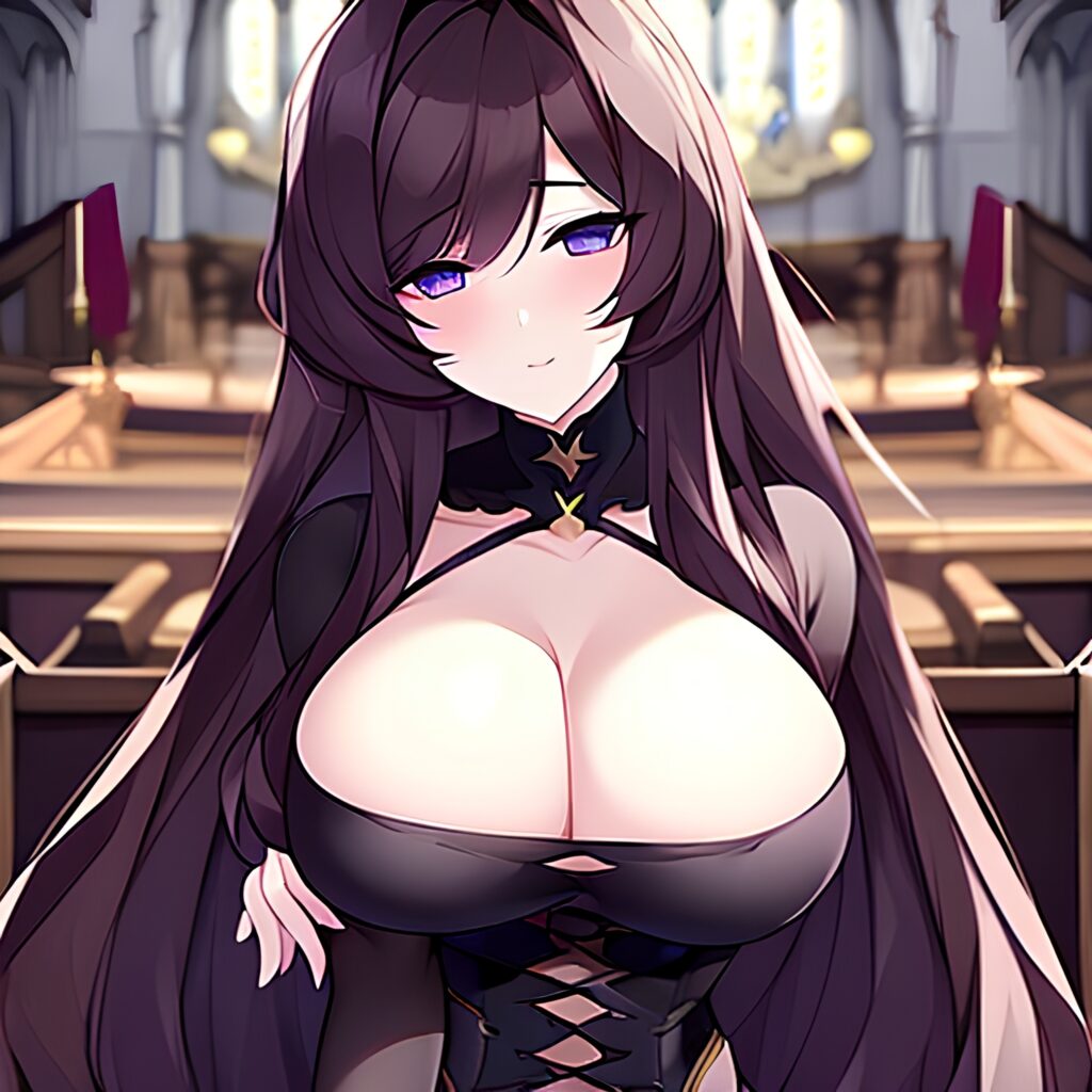 brunette church messy hair woman fishnet long hair