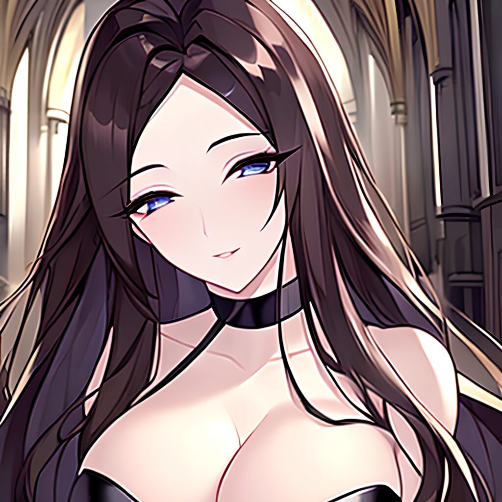 brunette fishnet woman long hair church messy hair 