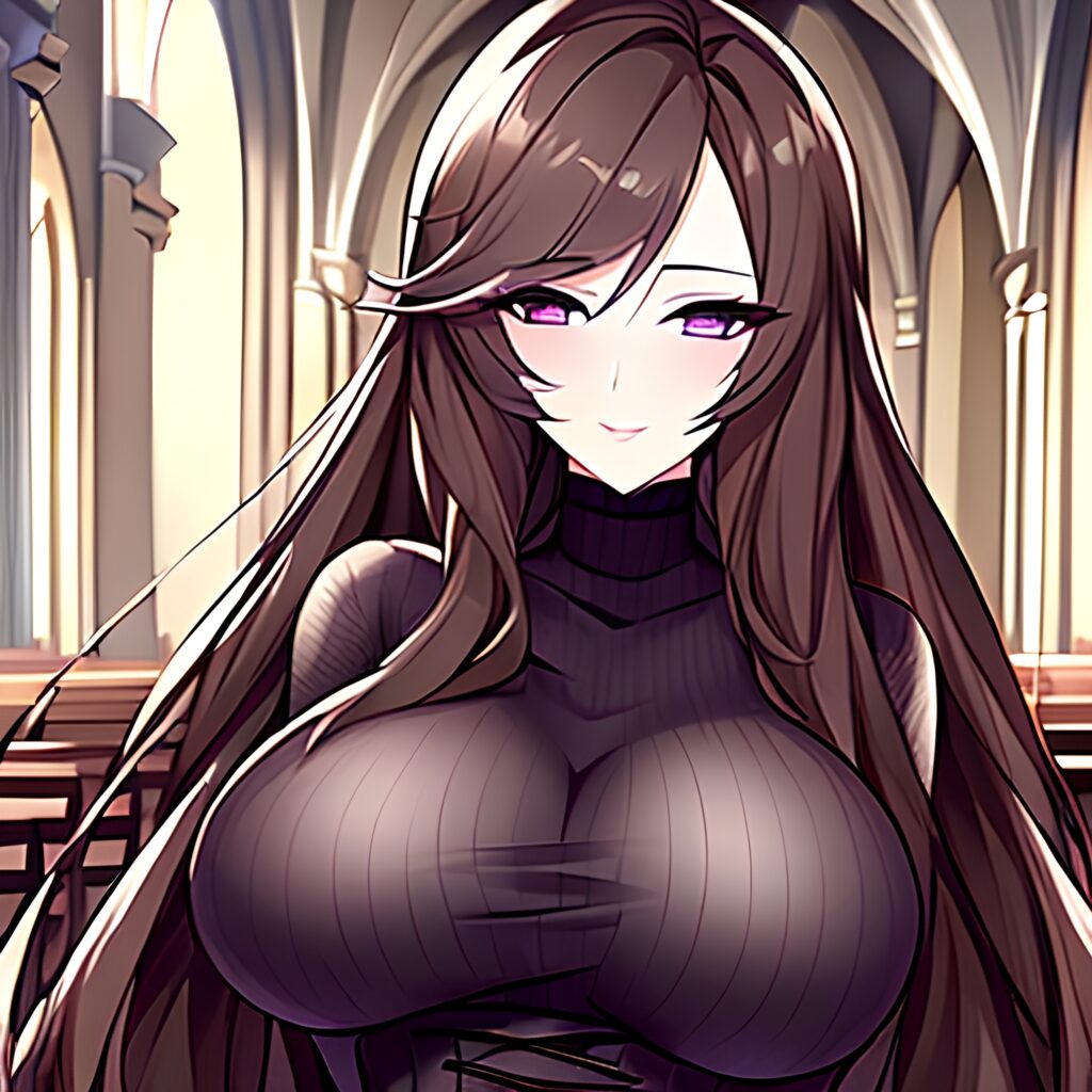 brunette messy hair woman fishnet church long hair 