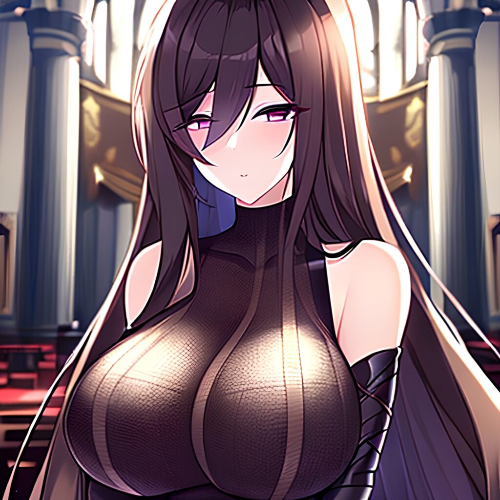 church fishnet long hair brunette woman messy hair 