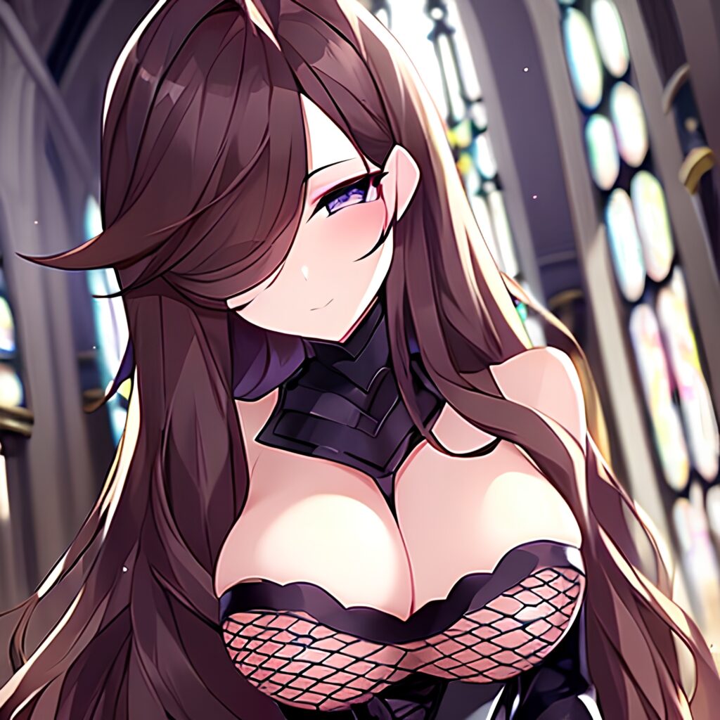 church fishnet messy hair woman brunette long hair 