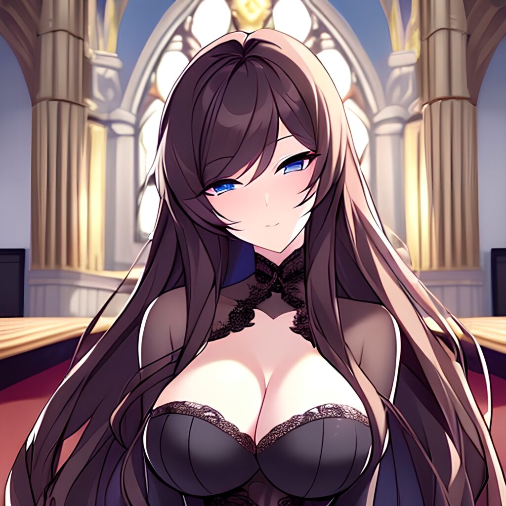 church fishnet messy hair woman brunette long hair 