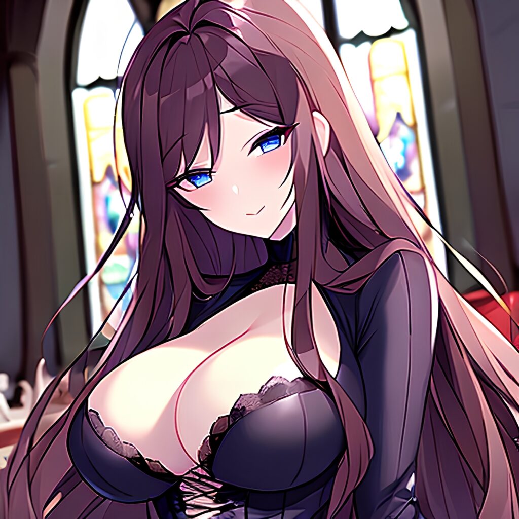 church fishnet woman messy hair brunette long hair 