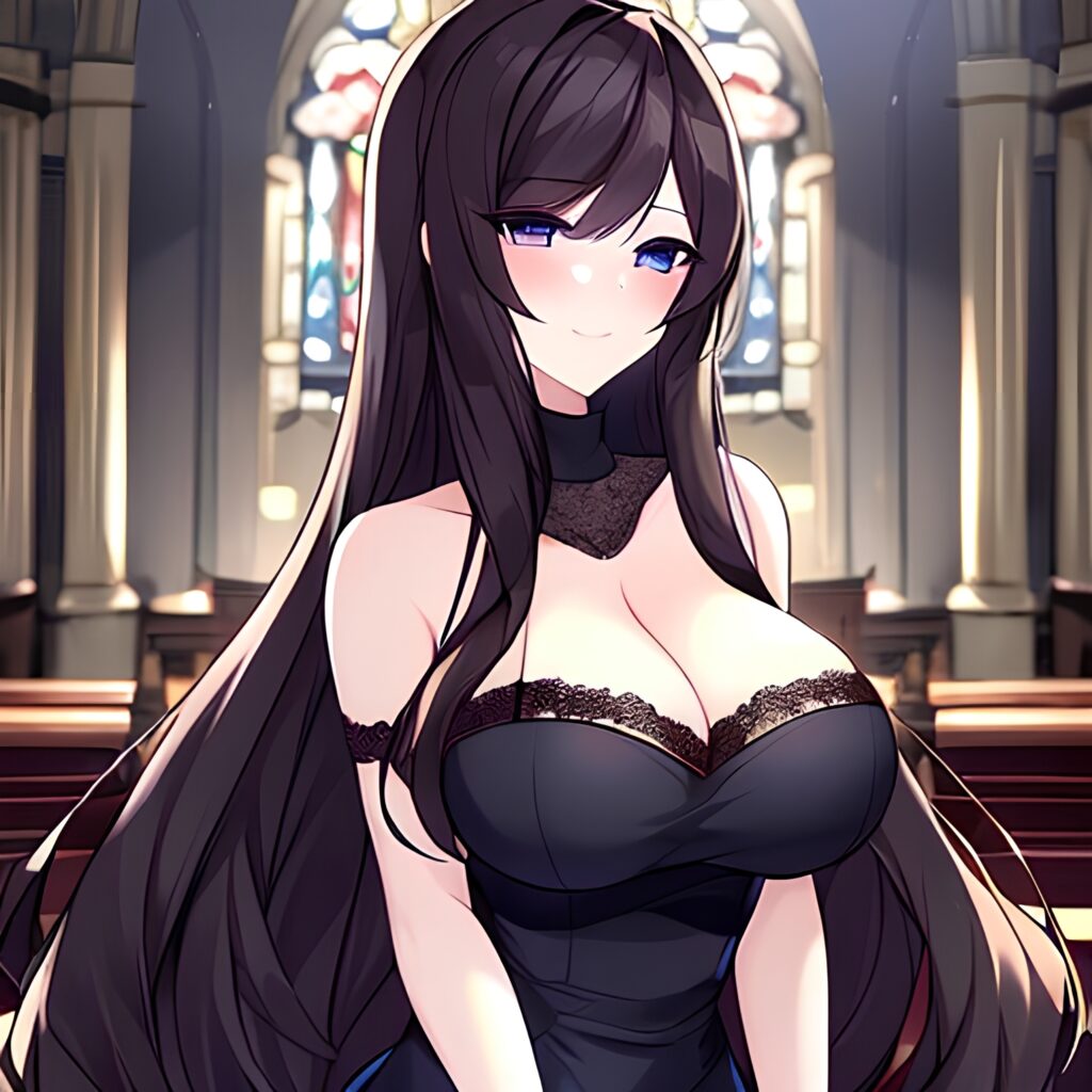 church long hair brunette messy hair woman fishnet