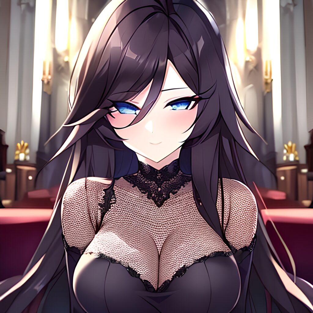 church messy hair brunette fishnet long hair woman