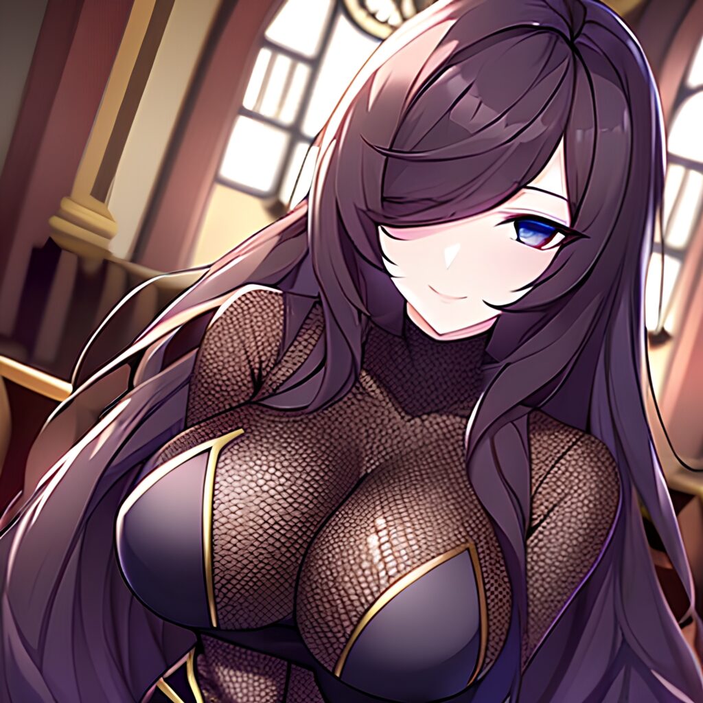 church messy hair fishnet brunette woman long hair