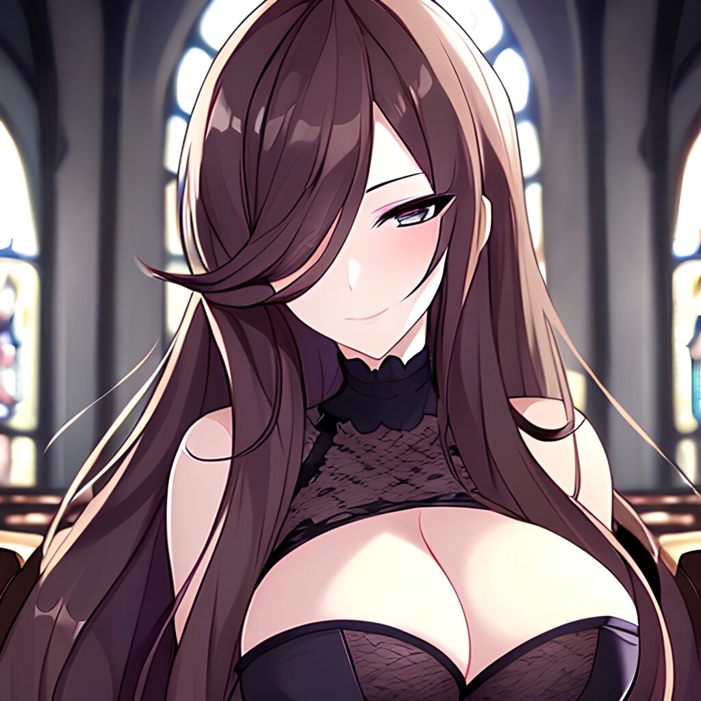 church messy hair long hair fishnet woman brunette 