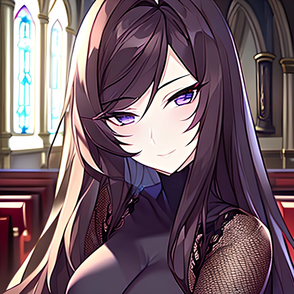church messy hair long hair fishnet woman brunette