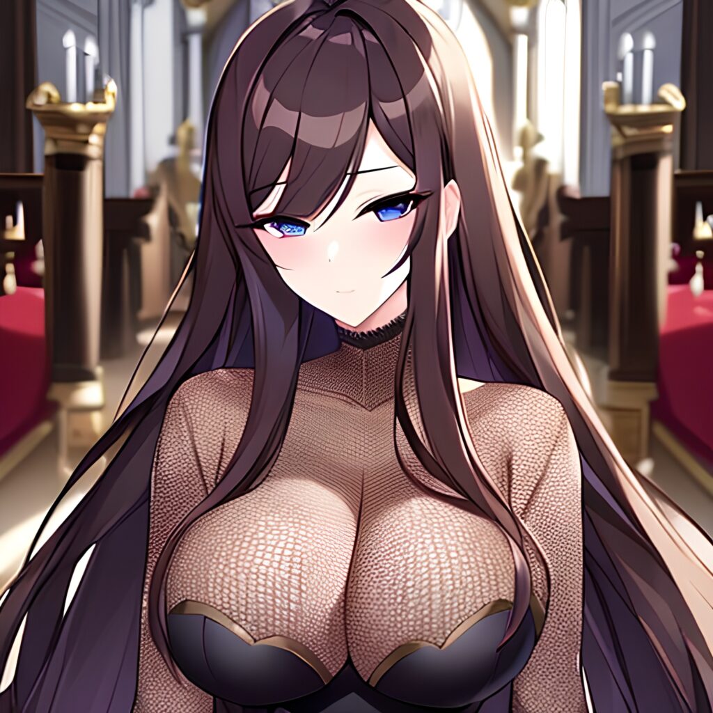 church messy hair long hair fishnet woman brunette