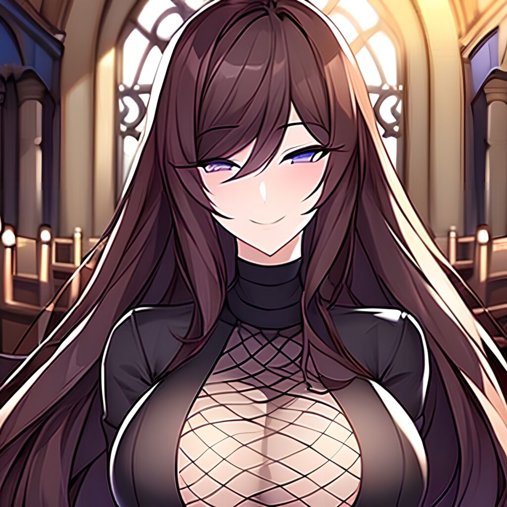 church messy hair long hair fishnet woman brunette