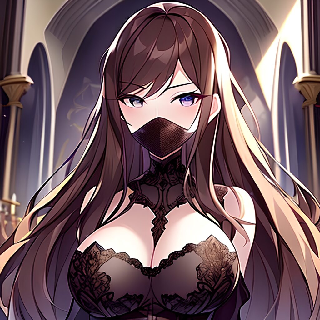 church messy hair long hair woman brunette fishnet 